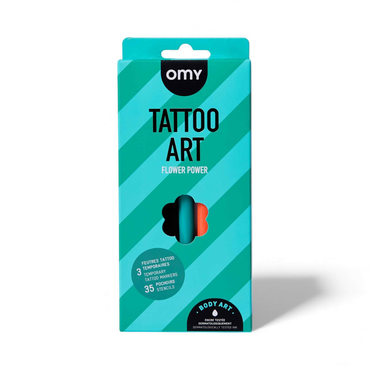 OMY Σετ ζωγραφικής δέρματος Tattoo Art - Flower Power