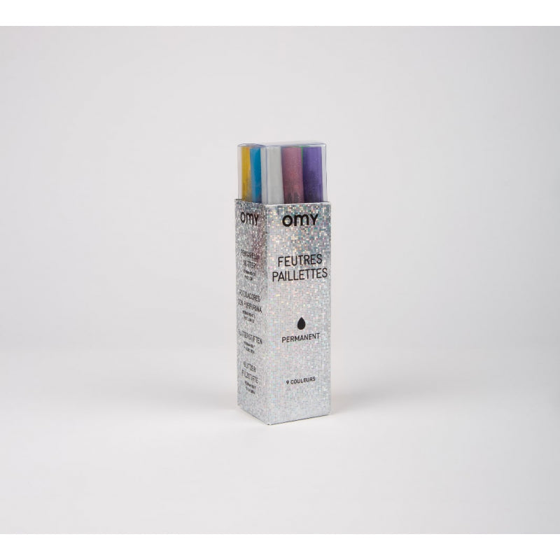 Σετ 9 μαρκαδόρων Glitter OMY