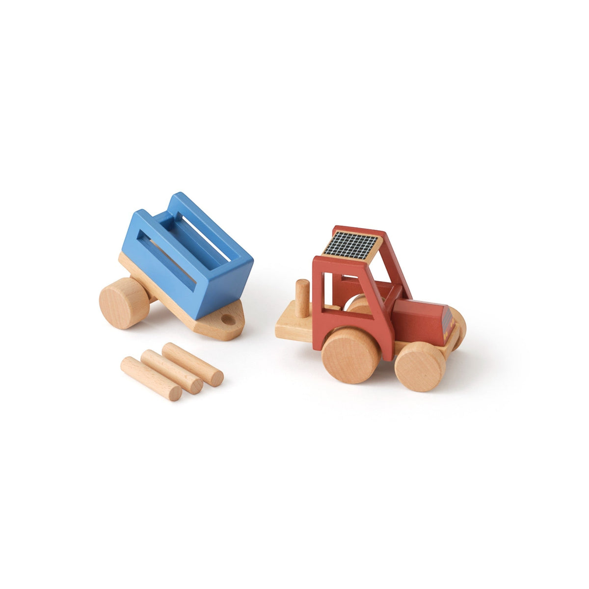 KIDS CONCEPT Ξύλινo τρακτέρ με αποσπώμενο τρέιλερ AIDEN