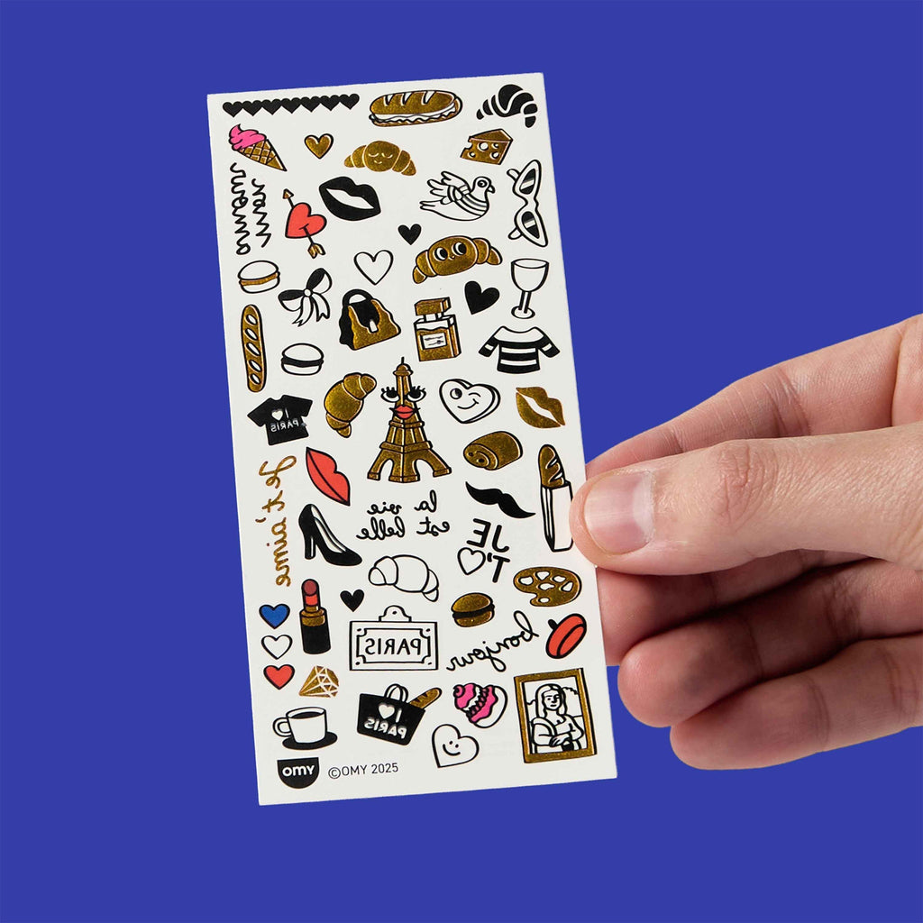 OMY Αυτοκόλλητα flash tattoos I love Paris