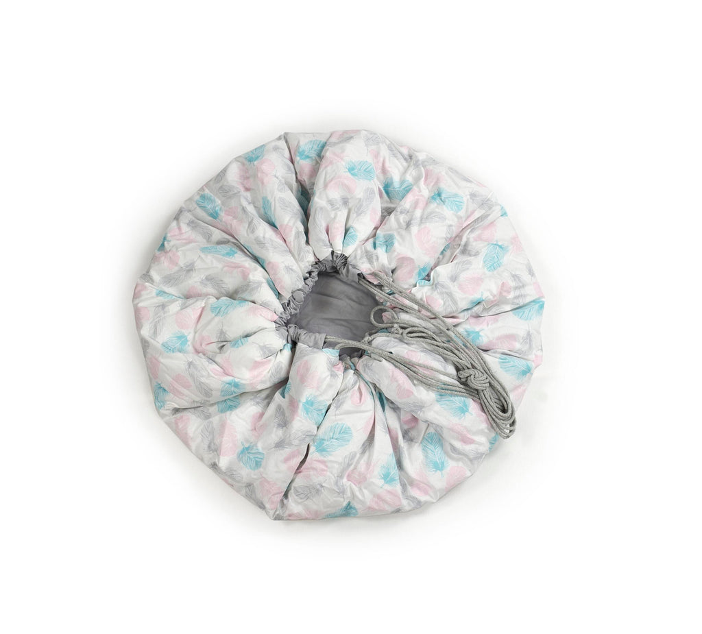 Σάκος παιχνιδιών "2in1 Feathers/Light Grey 120 cm"