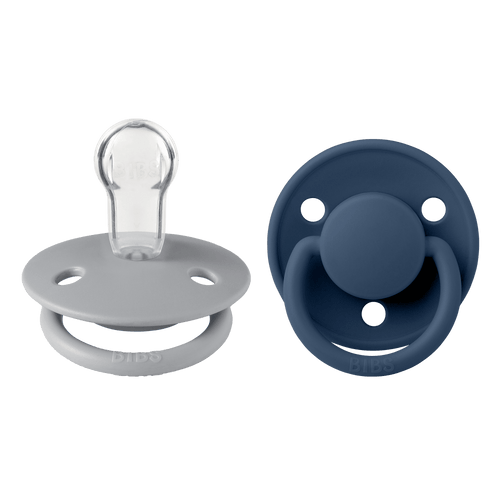 BIBS ΣΕΤ ΠΙΠΙΛΕΣ 2ΤΜΧ – DE LUX – CLOUD/STEEL BLUE– ΣΤΡΟΓΓΥΛΗ/ΣΙΛΙΚΟΝΗ ONESIZE
