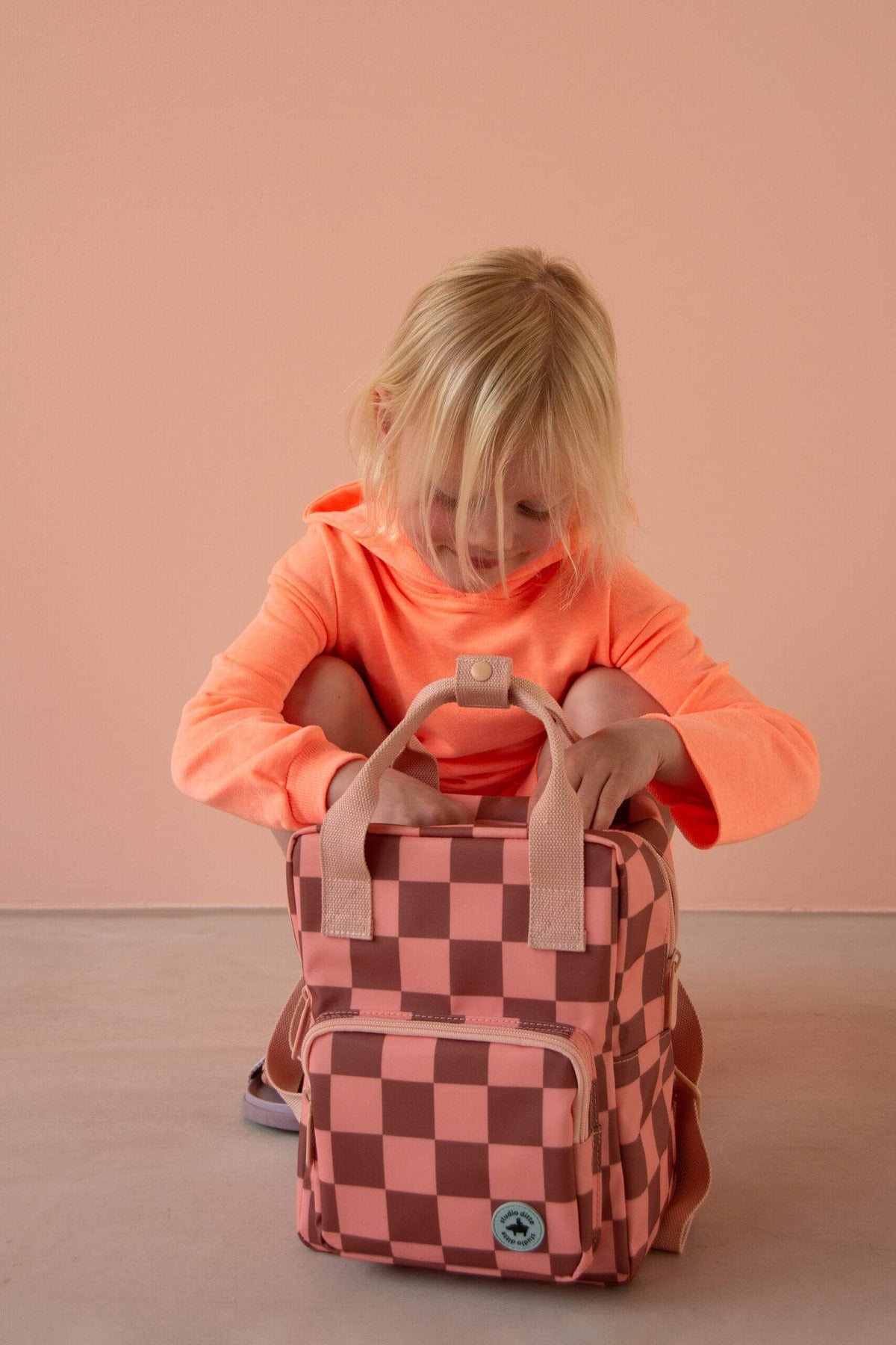 Μικρό Σακίδιο Πλάτης Studio Ditte blocks pink brown