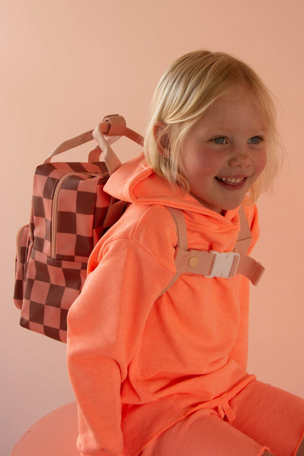 Μικρό Σακίδιο Πλάτης Studio Ditte blocks pink brown