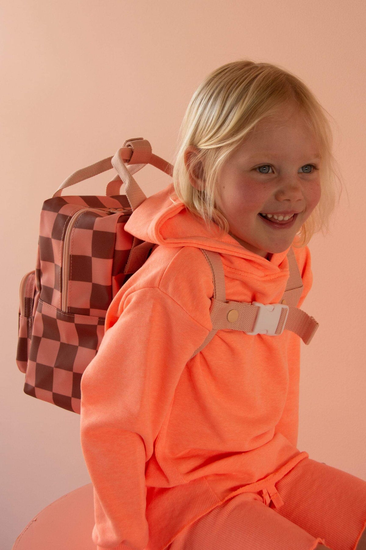 Μικρό Σακίδιο Πλάτης Studio Ditte blocks pink brown