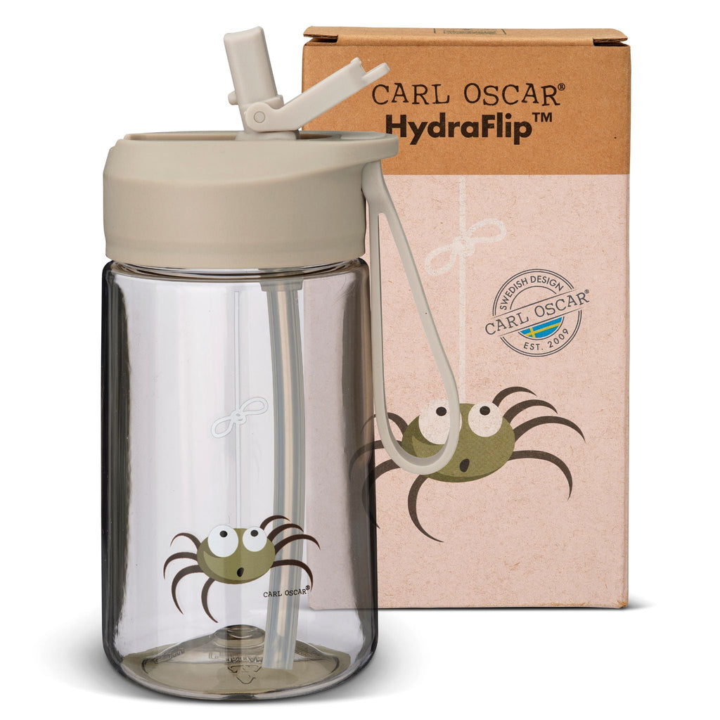 CARL OSCAR Παιδικό μπουκάλι 400ml HydraFlip Αράχνη - Γκρι