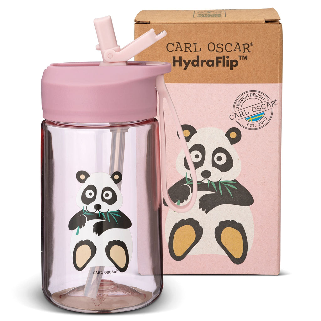 CARL OSCAR Παιδικό μπουκάλι 400ml HydraFlip Πάντα - Ροζ
