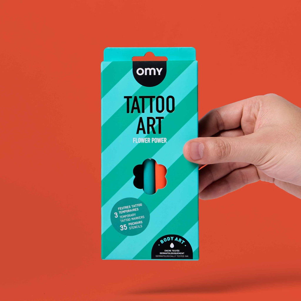 OMY Σετ ζωγραφικής δέρματος Tattoo Art - Flower Power