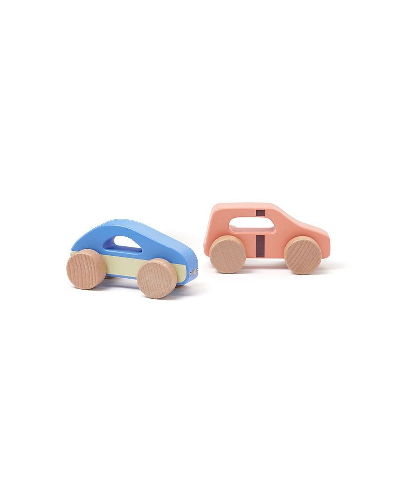 KIDS CONCEPT Σετ με 2 ξύλινα αυτοκινητάκια και γκαράζ AIDEN