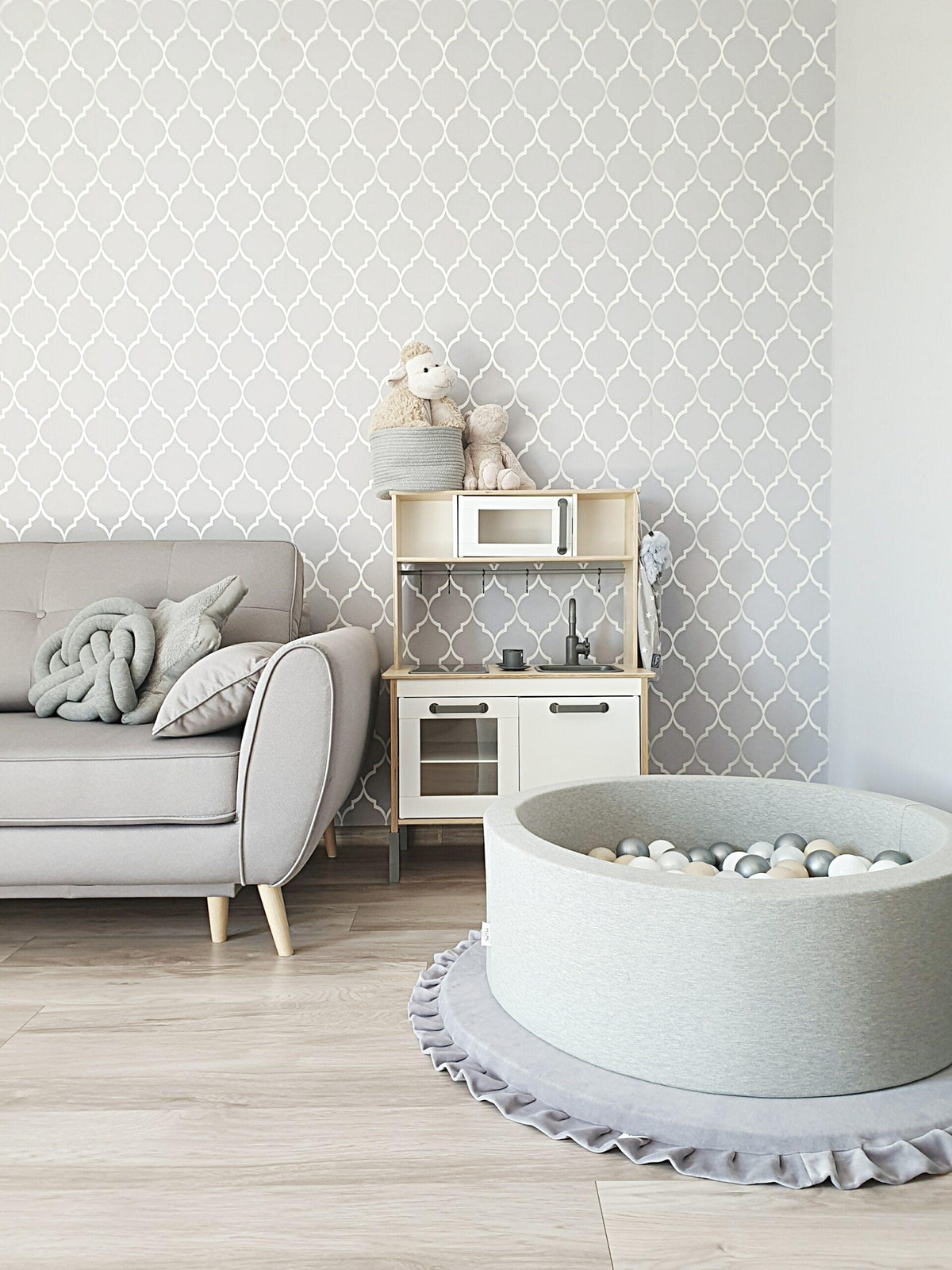 Πισίνα με μπάλες light grey 30*90