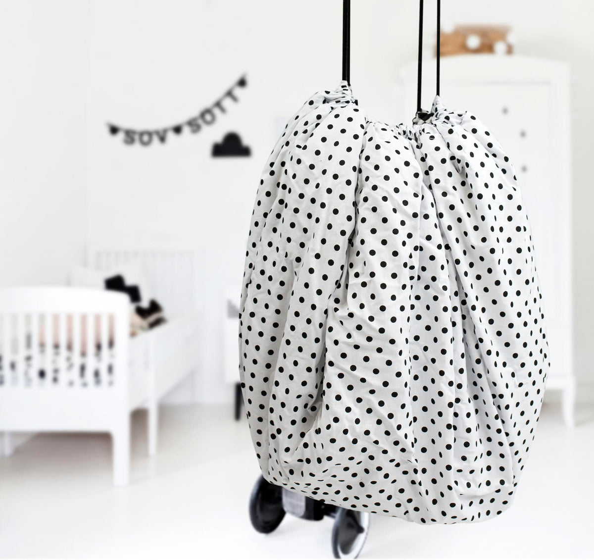 Σάκος παιχνιδιών "2in1 B&W Cubes/Black Dots 120cm"