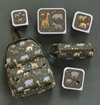 A little lovely company Σετ 4 δοχεία φαγητού Lunch & Snack Box Savanna