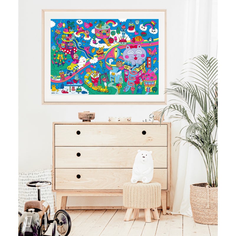 OMY Αφίσα γίγας με αυτοκόλλητα Kawai 100x70