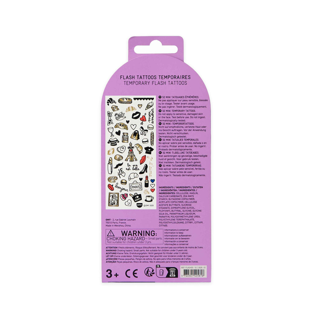 OMY Αυτοκόλλητα flash tattoos I love Paris
