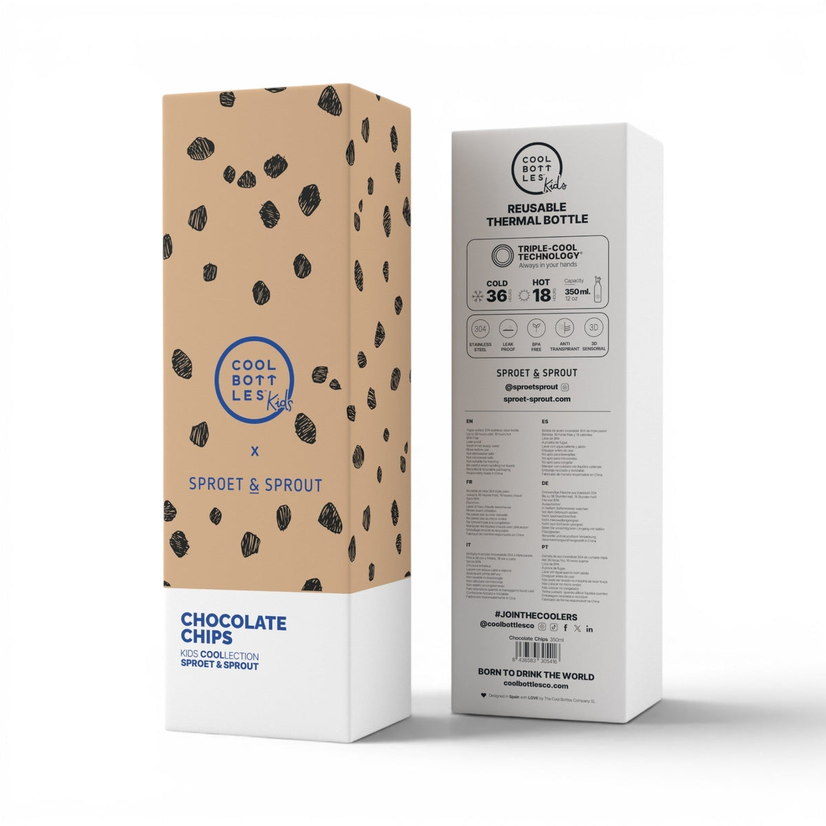 COOL BOTTLES Ανοξείδωτο παιδικό μπουκάλι Chocolate Chips 350ml