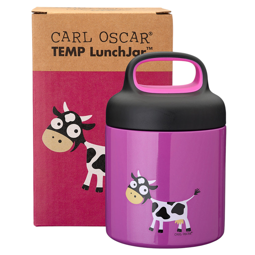 CARL OSCAR Ανοξείδωτο θερμός φαγητοδοχείο 300ml TEMP LunchJar Αγελάδα - Μωβ