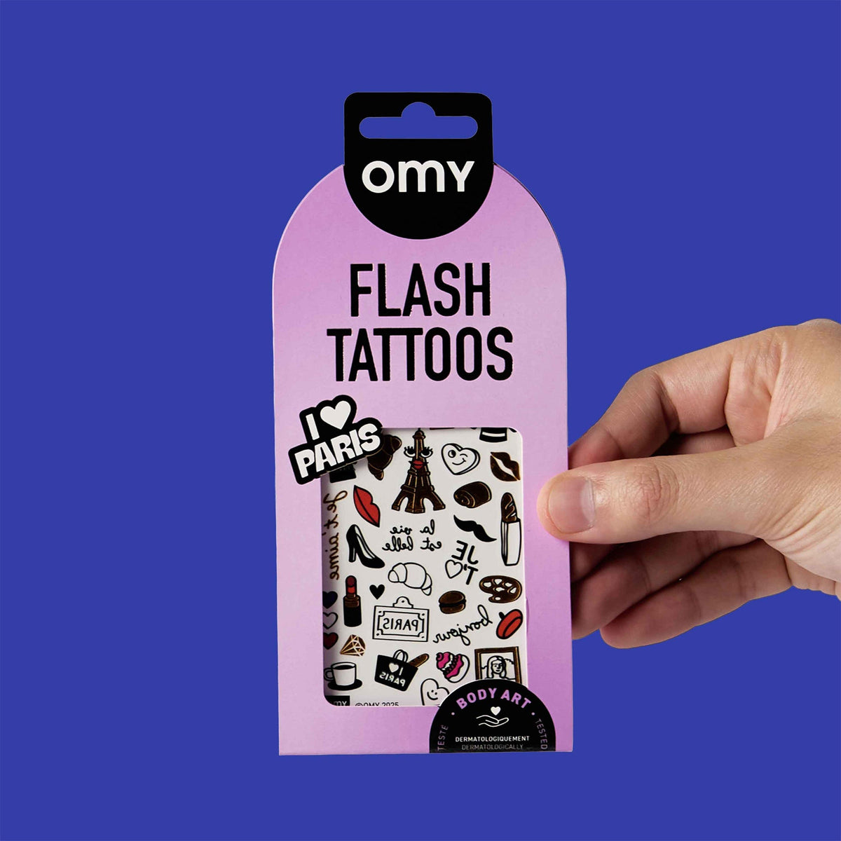 OMY Αυτοκόλλητα flash tattoos I love Paris