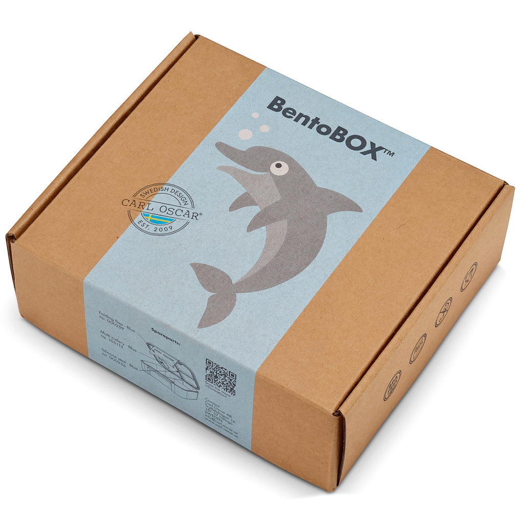 CARL OSCAR Φαγητοδοχείο με χωρίσματα BentoBOX Δελφίνι - Μπλε