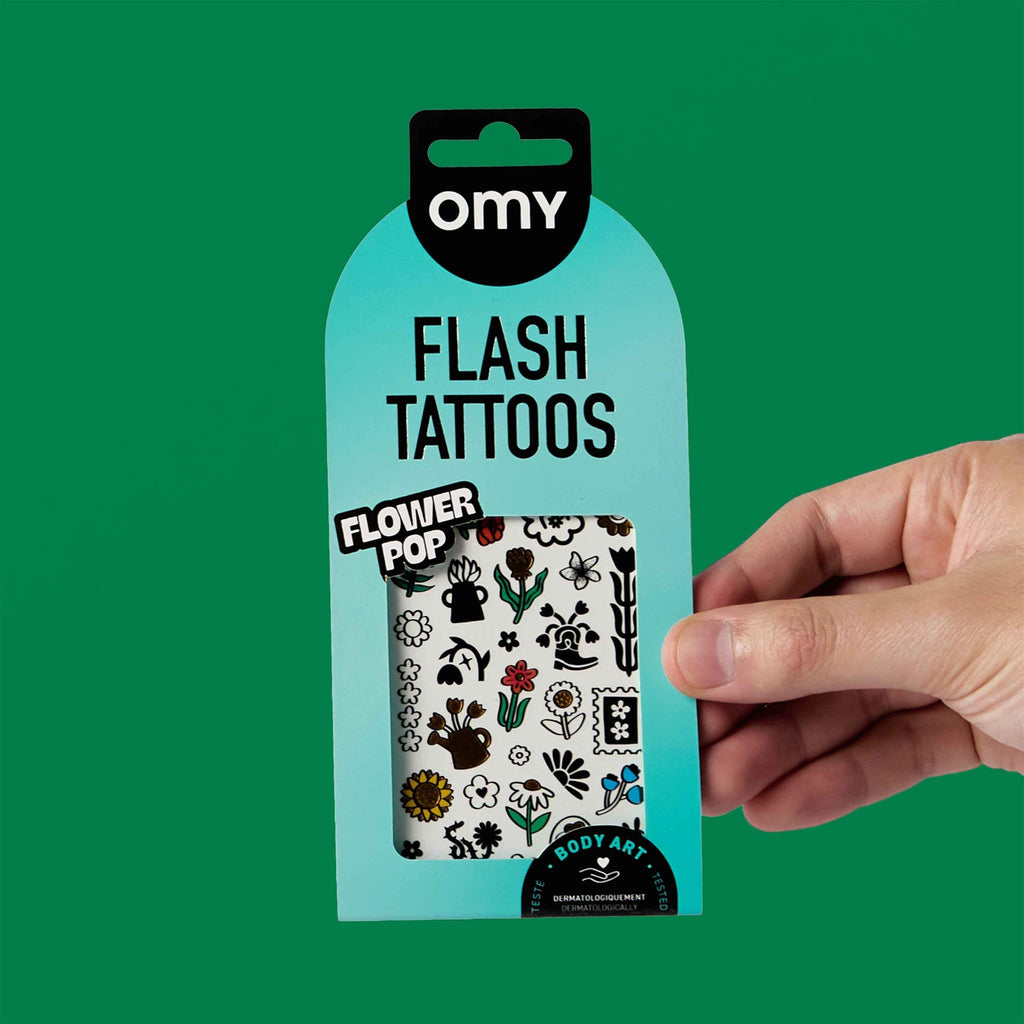 OMY Αυτοκόλλητα flash tattoos Flower Pop