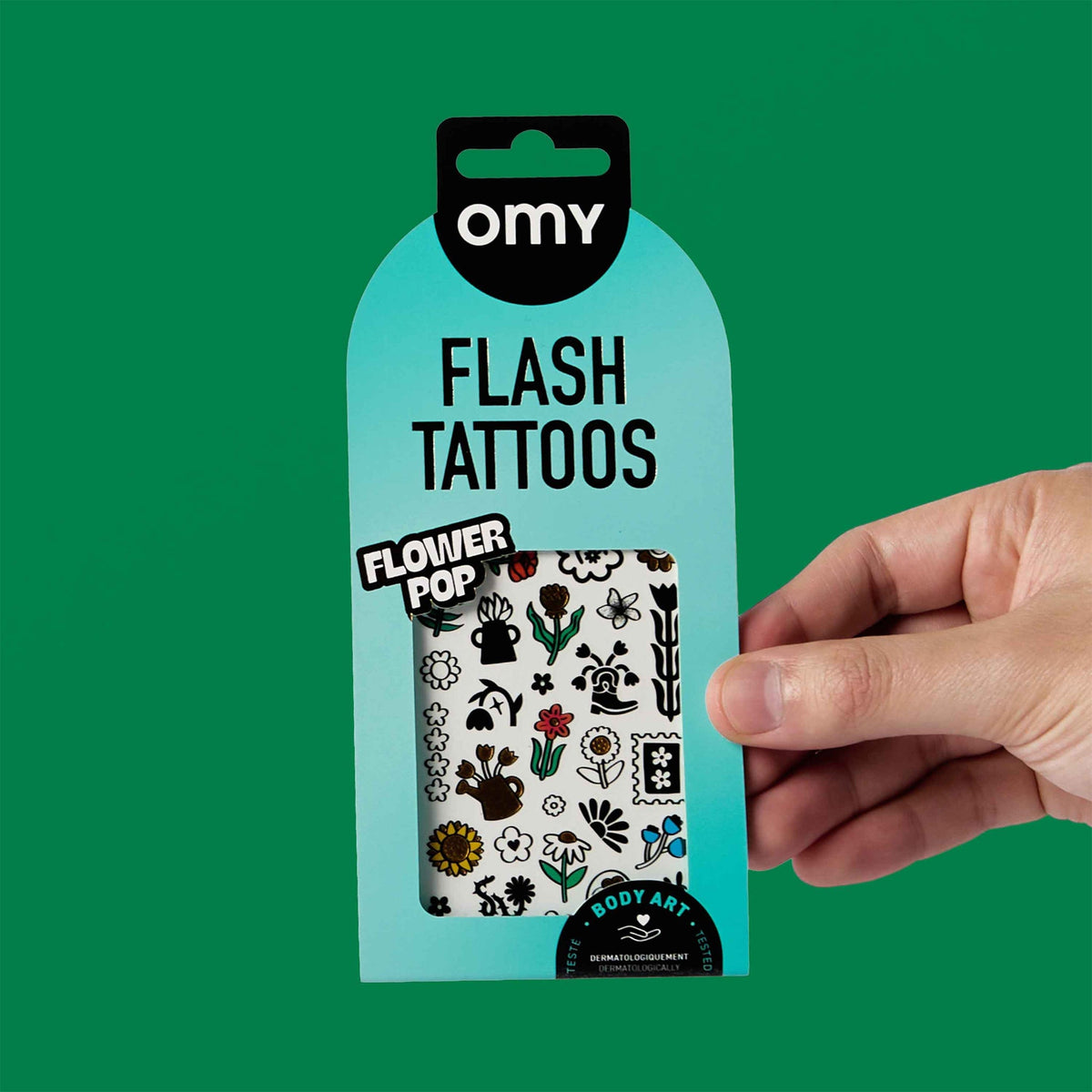 OMY Αυτοκόλλητα flash tattoos Flower Pop
