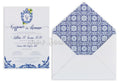 Προσκλητήριο γάμου με ιδιαίτερο blue porcelain design 7727