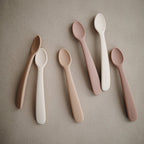 Mushie Silicone Feeding Spoons 2-Pack - Cambridge Blue/Shifting Sand