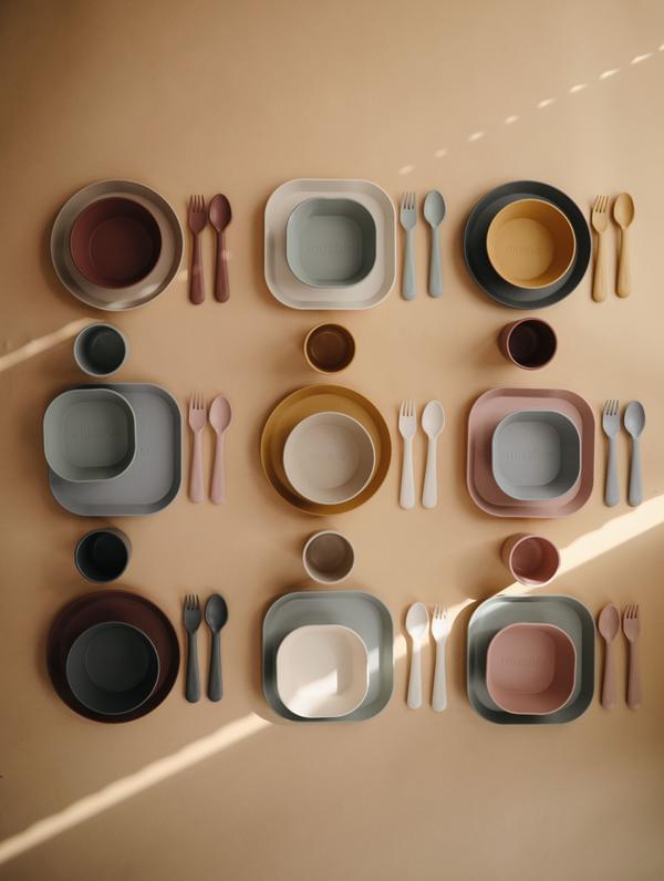 Σετ κουτάλι κ πιρούνι Mushie Vanilla