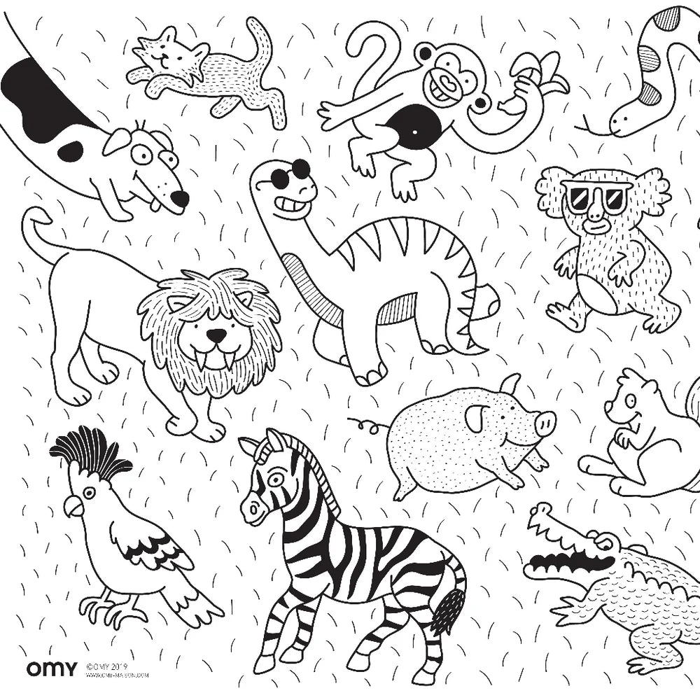 Αφίσα μίνι για ζωγραφική με ξυλομπογιές ANIMALS OMY