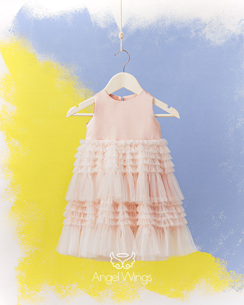 Βαπτιστικό Φόρεμα SS25 VALENTINA pink Angel Wings