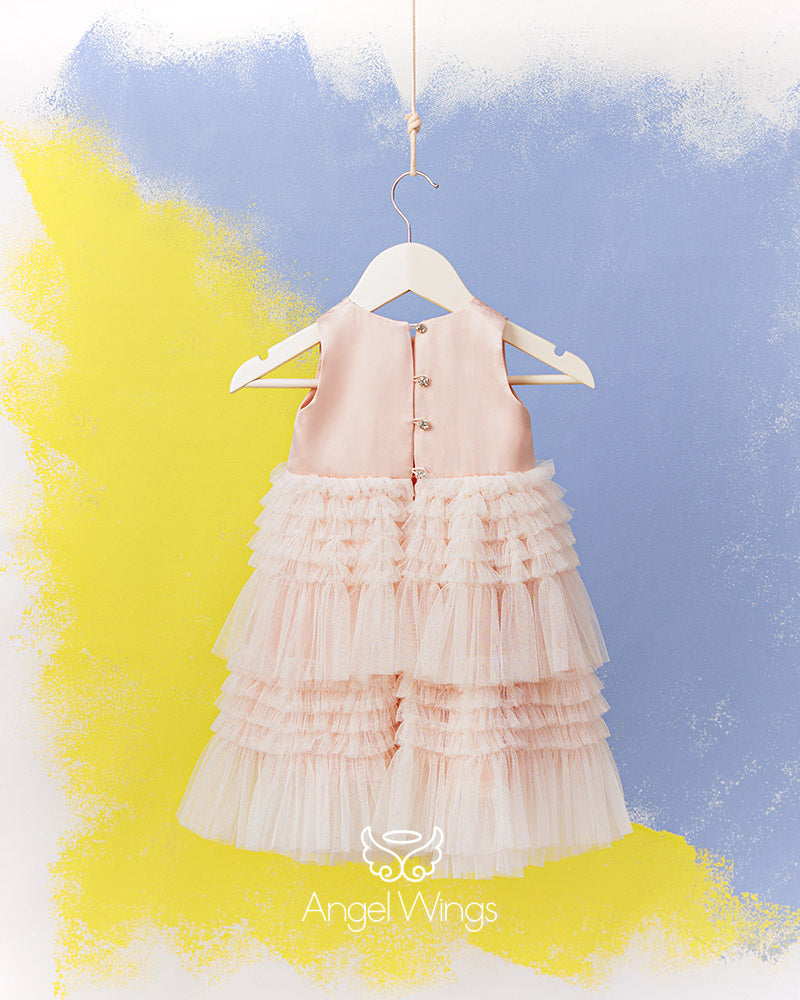Βαπτιστικό Φόρεμα SS25 VALENTINA pink Angel Wings