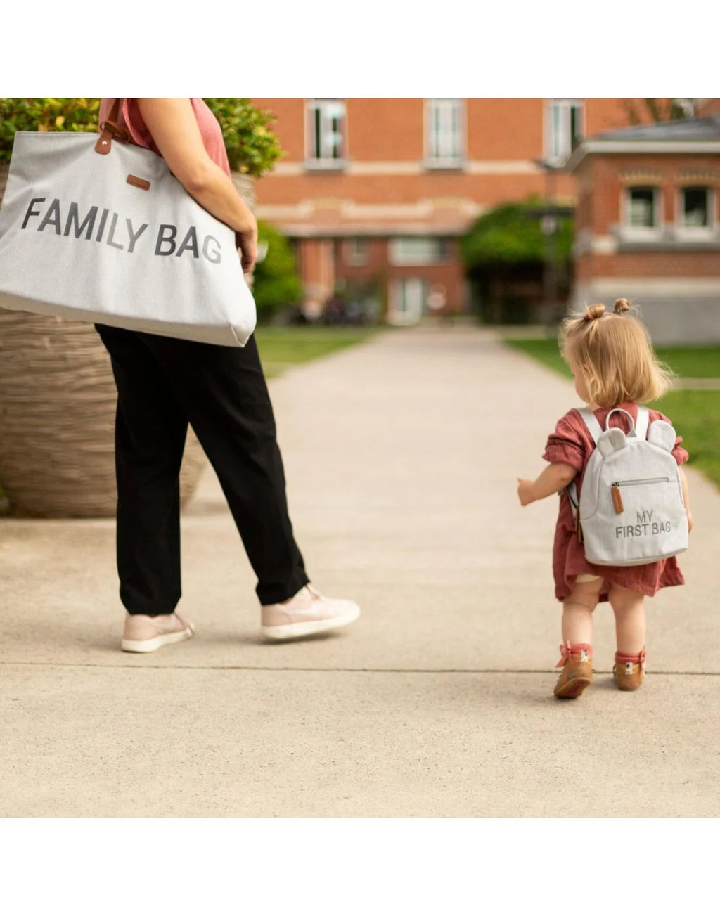 Τσάντα Αλλαγής Family Bag Canvas Grey Childhome