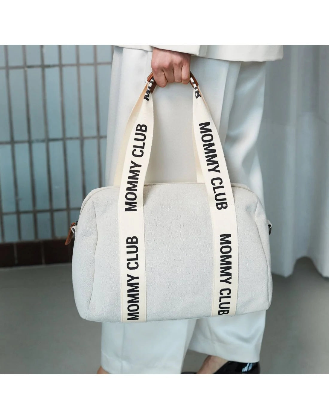 Τσάντα αλλαγής Childhome Mommy Club Signature Canvas Off White