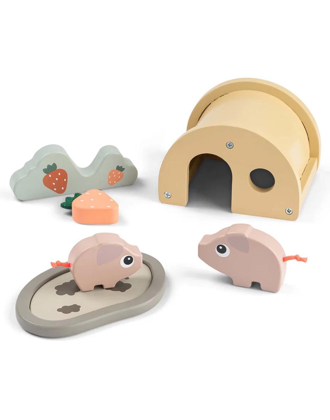 Done by Deer ΞΥΛΙΝΟ ΠΑΙΧΝΙΔΙ ΔΡΑΣΤΗΡΙΟΤΗΤΑΣ tiny farm play set pigee colour mix