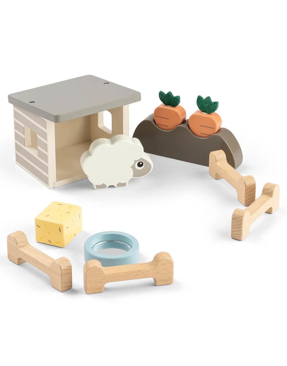 Done by Deer ΞΥΛΙΝΟ ΠΑΙΧΝΙΔΙ ΔΡΑΣΤΗΡΙΟΤΗΤΑΣ tiny farm play set sheepy colour mix