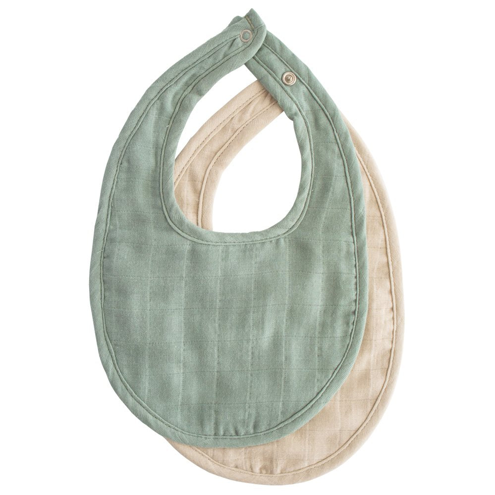Βρεφική Σαλιάρα Mushie 2Pack Roman Green/Fog