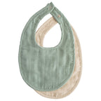 Βρεφική Σαλιάρα Mushie 2Pack Roman Green/Fog