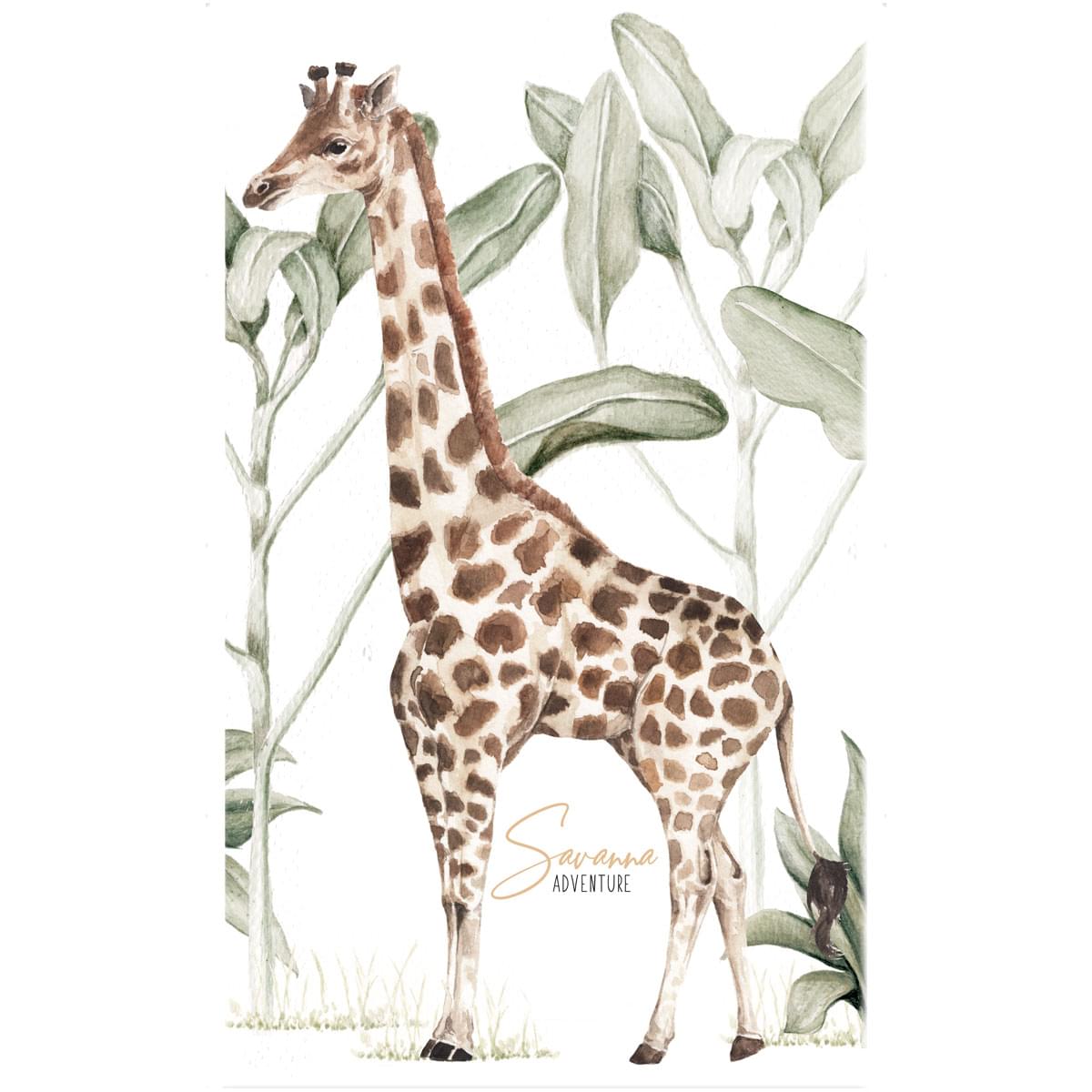 Αυτοκόλλητο τοίχου Giraffe Savanna Adventure