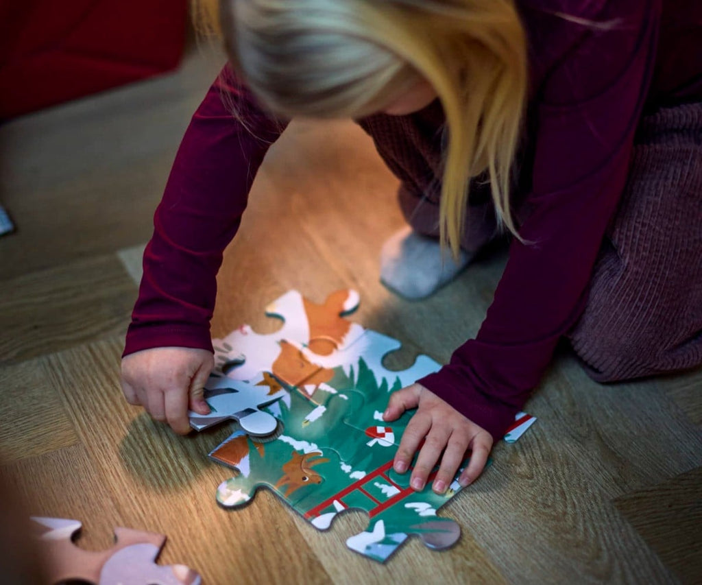 Filibabba Puzzle with 30pcs Wonderful Winter Forest Friends