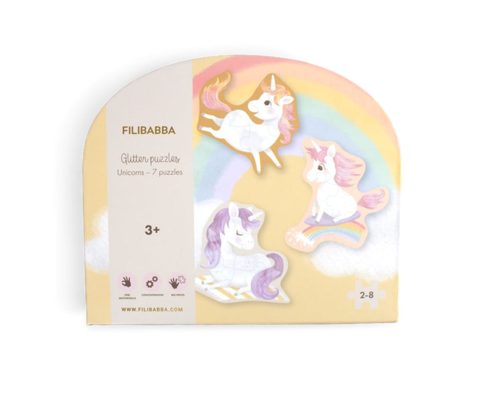 Filibabba Set of 7 Puzzles Unicorn Shores