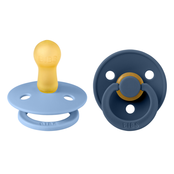 BIBS ΠΙΠΙΛΕΣ COLOUR ROUND-2 PACK SKY BLUE/STEEL BLUE No2
