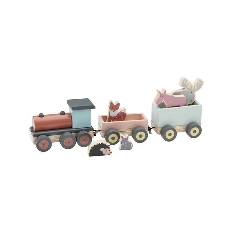 KIDS CONCEPT Ξύλινο συρόμενο τρενάκι Edvin (πολύχρωμο)