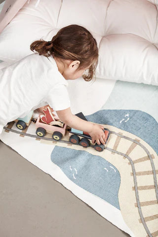 KIDS CONCEPT Ξύλινο συρόμενο τρενάκι Edvin (πολύχρωμο)