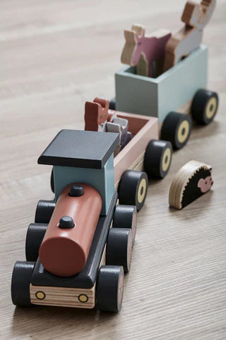 KIDS CONCEPT Ξύλινο συρόμενο τρενάκι Edvin (πολύχρωμο)