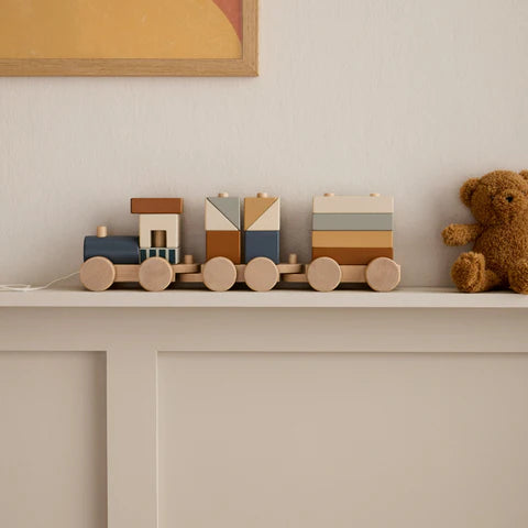 KIDS CONCEPT Ξύλινο τρενάκι με τουβλάκια ταξινόμησης