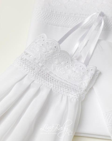Λαδόπανα Βάπτισης Lina Baby Broderie Anglaise