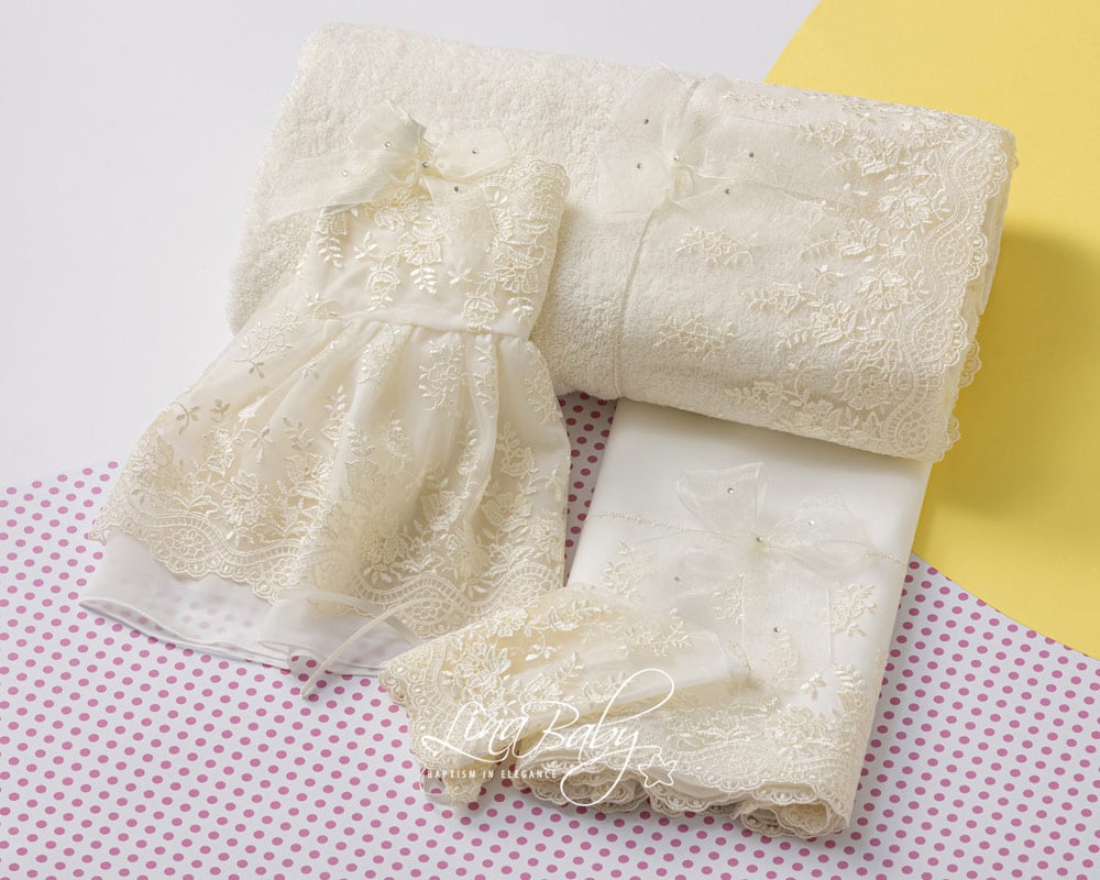 Λαδόπανα Βάπτισης Lina Baby French Lace