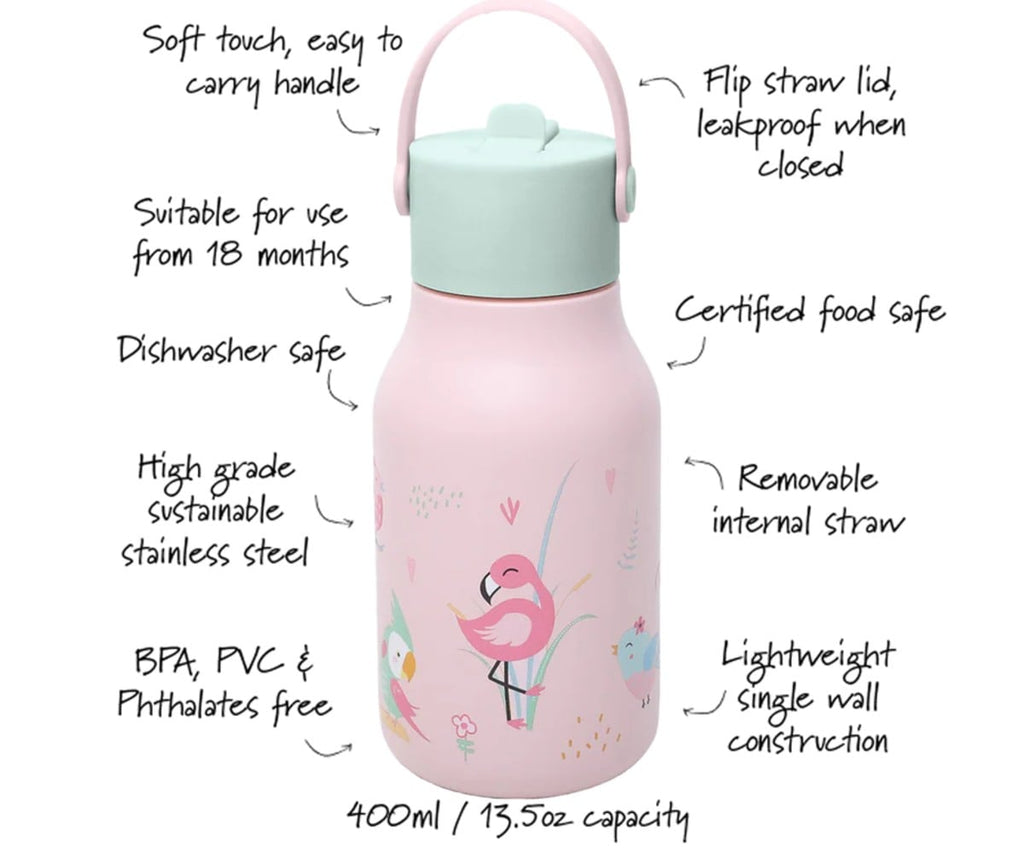 Little Lund Water Bottle 400ml Birds