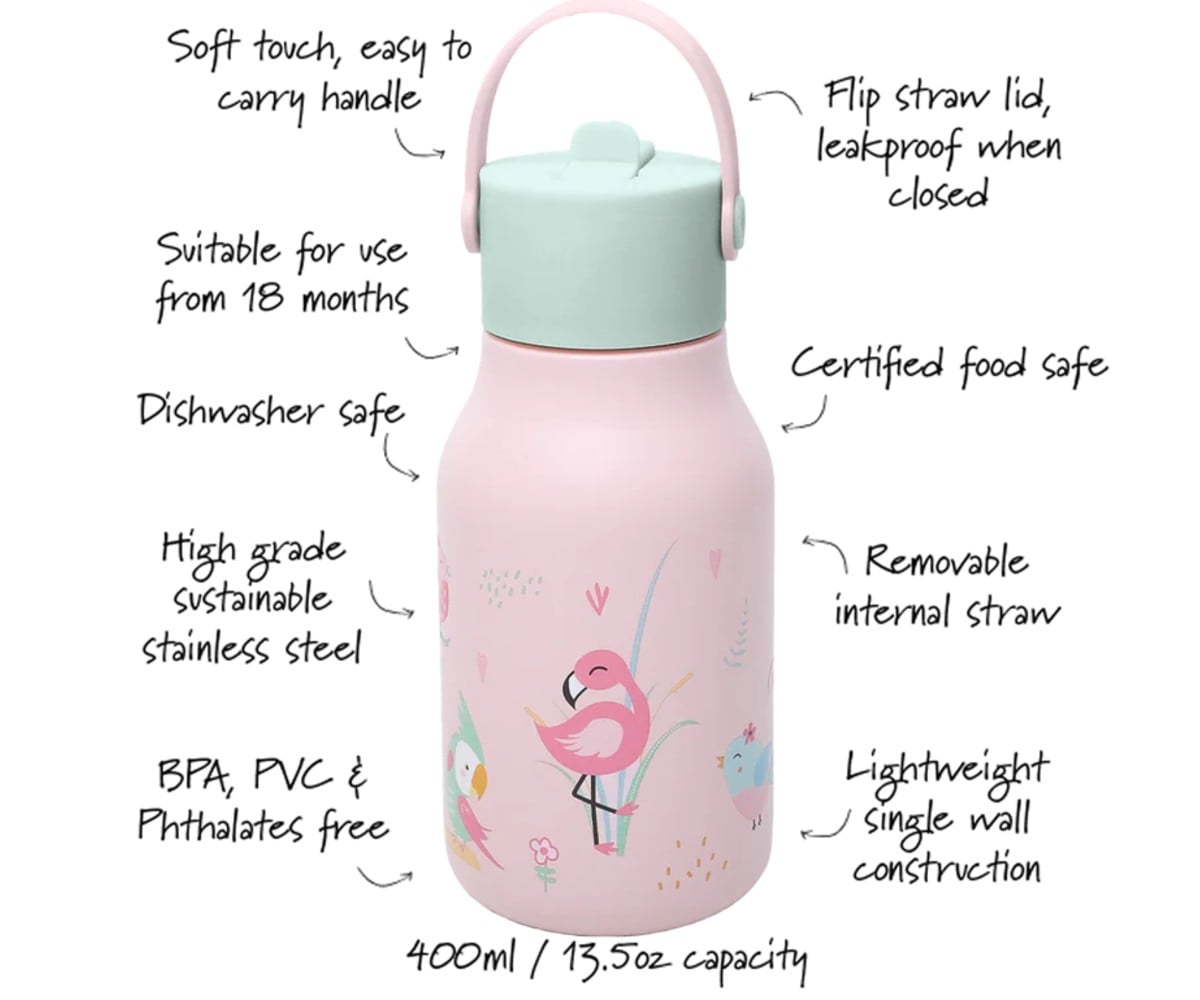 Little Lund Water Bottle 400ml Birds