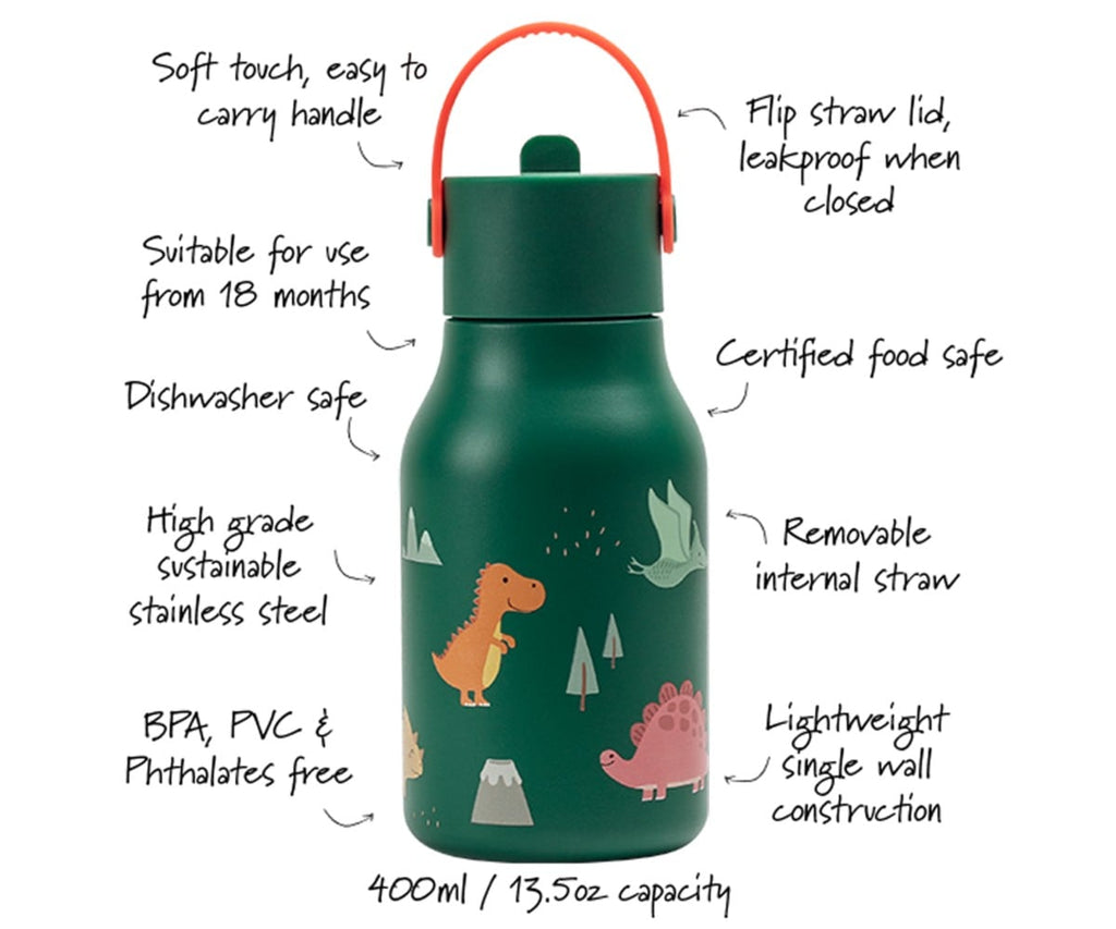 Little Lund Water Bottle 400ml Dino