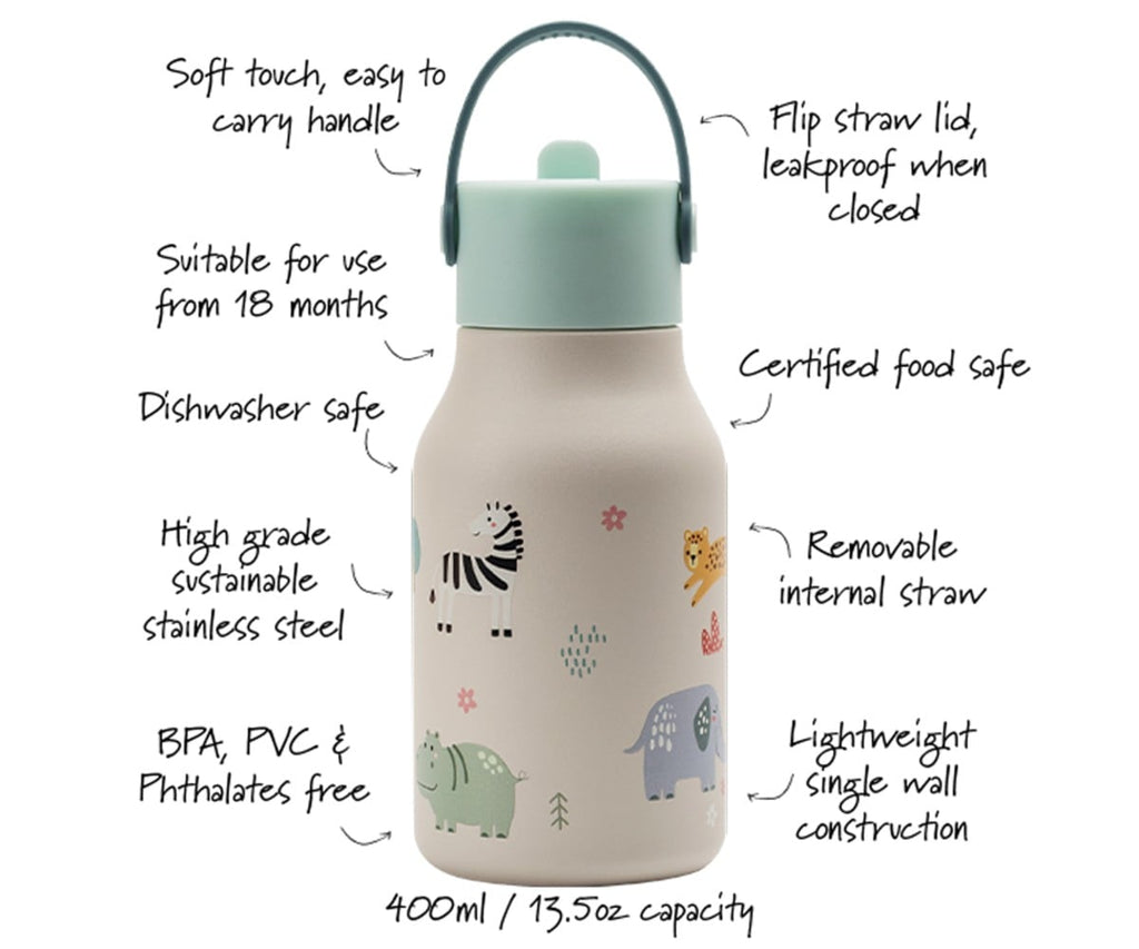 Little Lund Water Bottle 400ml Safari